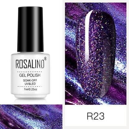 Espresso violet glitter gel nail polish, shade RCR23