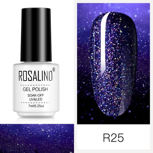 Espresso blue glitter gel nail polish, shade RCR25
