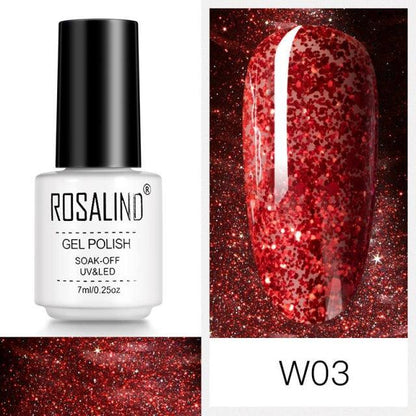 Espresso plum glitter gel nail polish, shade RCW03
