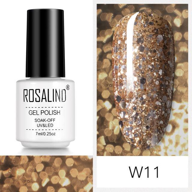 Rich nude glitter gel nail polish, shade RCW11