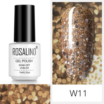 Rich nude glitter gel nail polish, shade RCW11