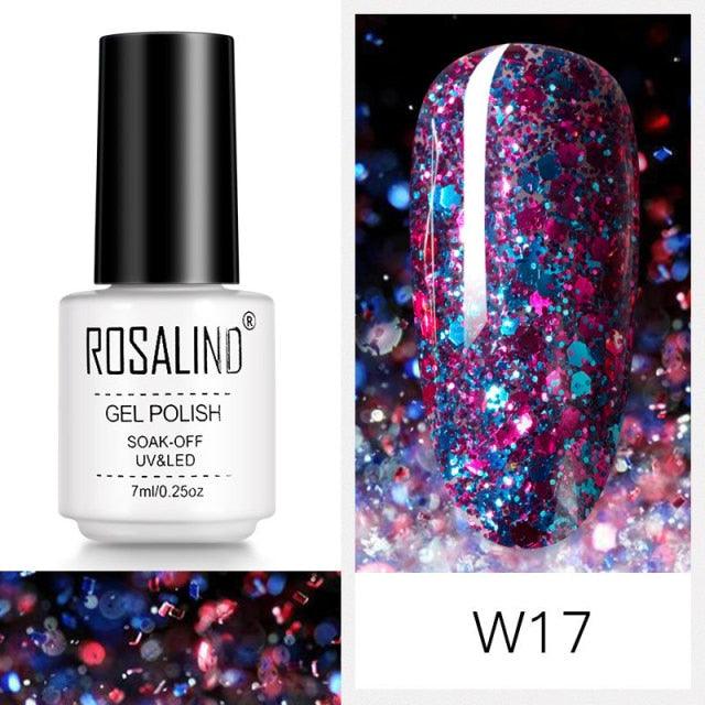 Espresso violet glitter gel nail polish, shade RCW17
