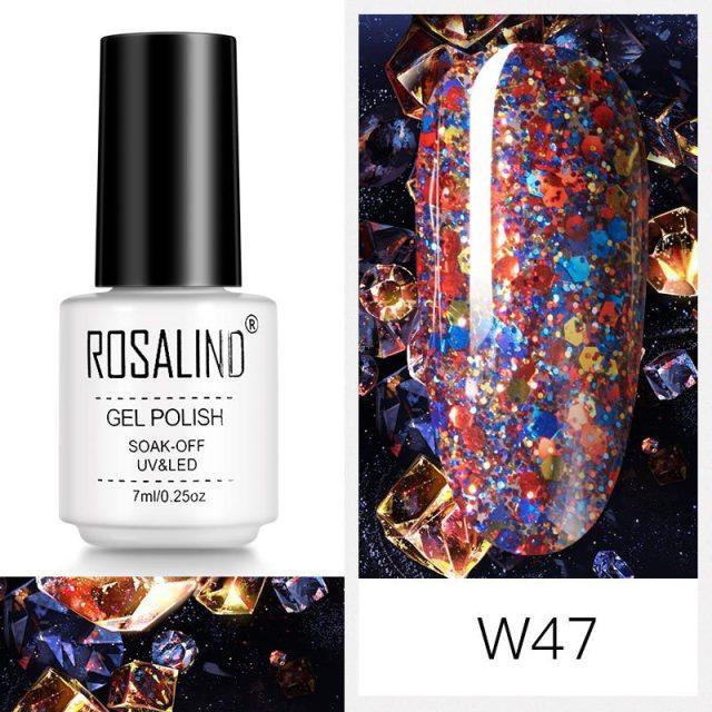Espresso plum glitter gel nail polish, shade RCW47